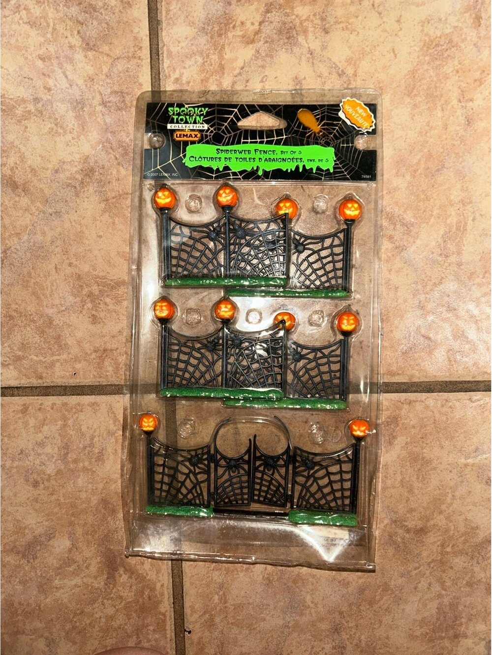 Lemax Spooky Town Spiderweb Fence Set of 6 Halloween Village #74681